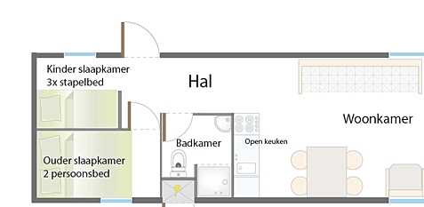 Plattegrond strandbungalow