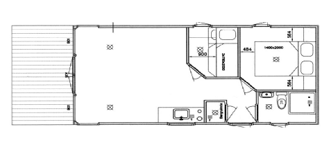 plattegrond strandhuisje Koele Costa