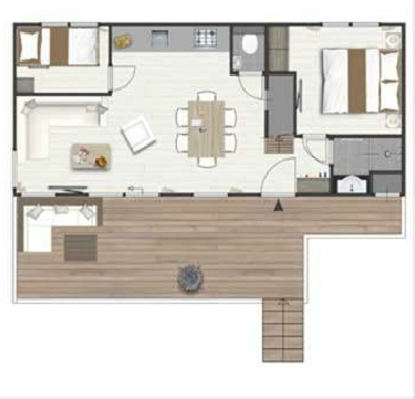  Seaside 4 personen (plattegrond strandhuisje Roompot)