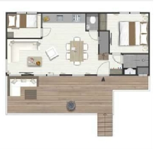  Seaside 4 personen (plattegrond strandhuisje Roompot)