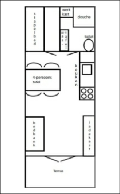 Plattegrond vakantiehuisje Wijk aan Zee