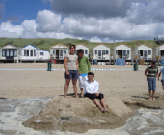 vakantiehuisjes aan strand en zee