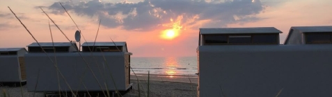 Strandhuisjes Cadzand-Bad zonsondergang